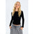 Sinsay Women's Black Fitted Plain Blouse