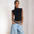 Sinsay Women's Black Mock Neck Sleeveless Top