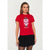 Sinsay Women's Red Printed Casual T-Shirt