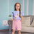Sinsay Girl's Light Blue Flamingo Graphic Ruffled Shoulder T-Shirt