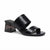 French Connection Women's Black Croc-Embossed Double-Strap Heeled Sandals