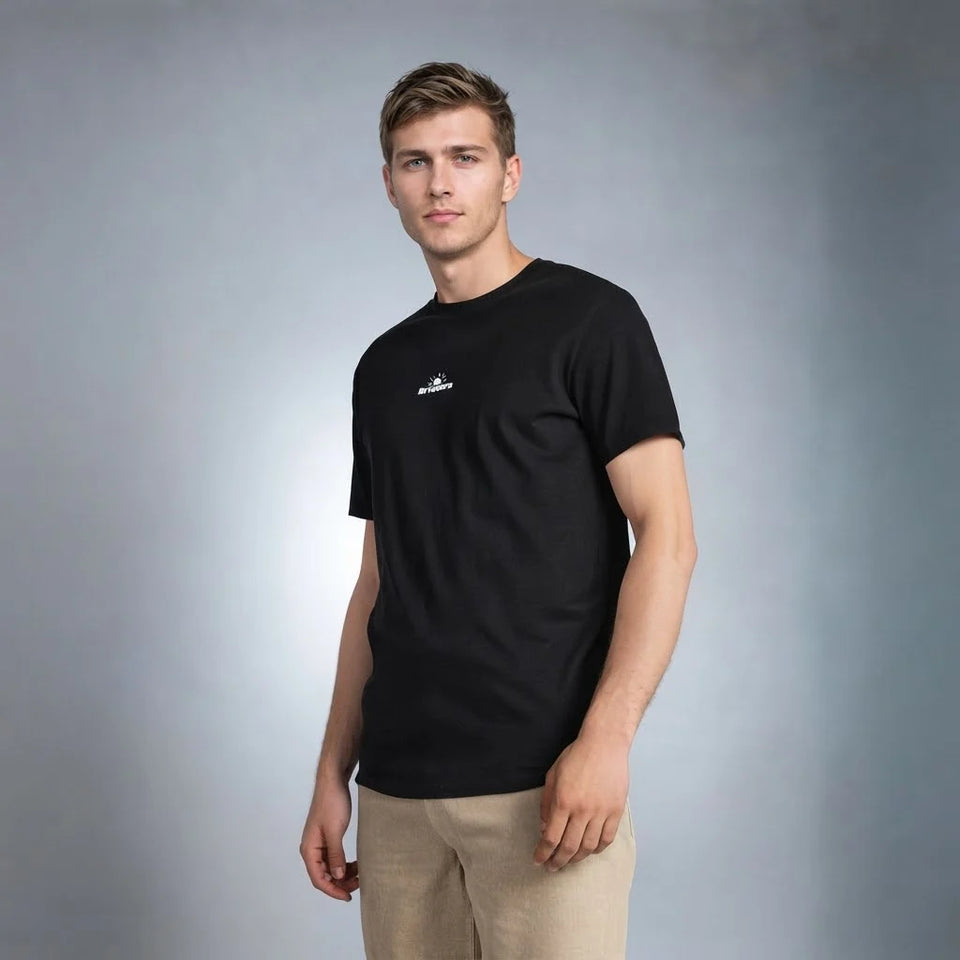 Sinsay Men's Black Chest Logo Printed T-Shirt