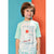 Sinsay Boy's White & Light Green Printed T-Shirt