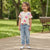 Sinsay Girl's Cream Heart Printed Ruffled Sleeve Trim T-Shirt