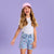 Sinsay Girl's Light Blue Denim Printed Shorts