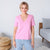 Sinsay Women's Pink V-neck Plane T-Shirt