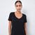 Sinsay Women's Black V-Neck Plane T-Shirt