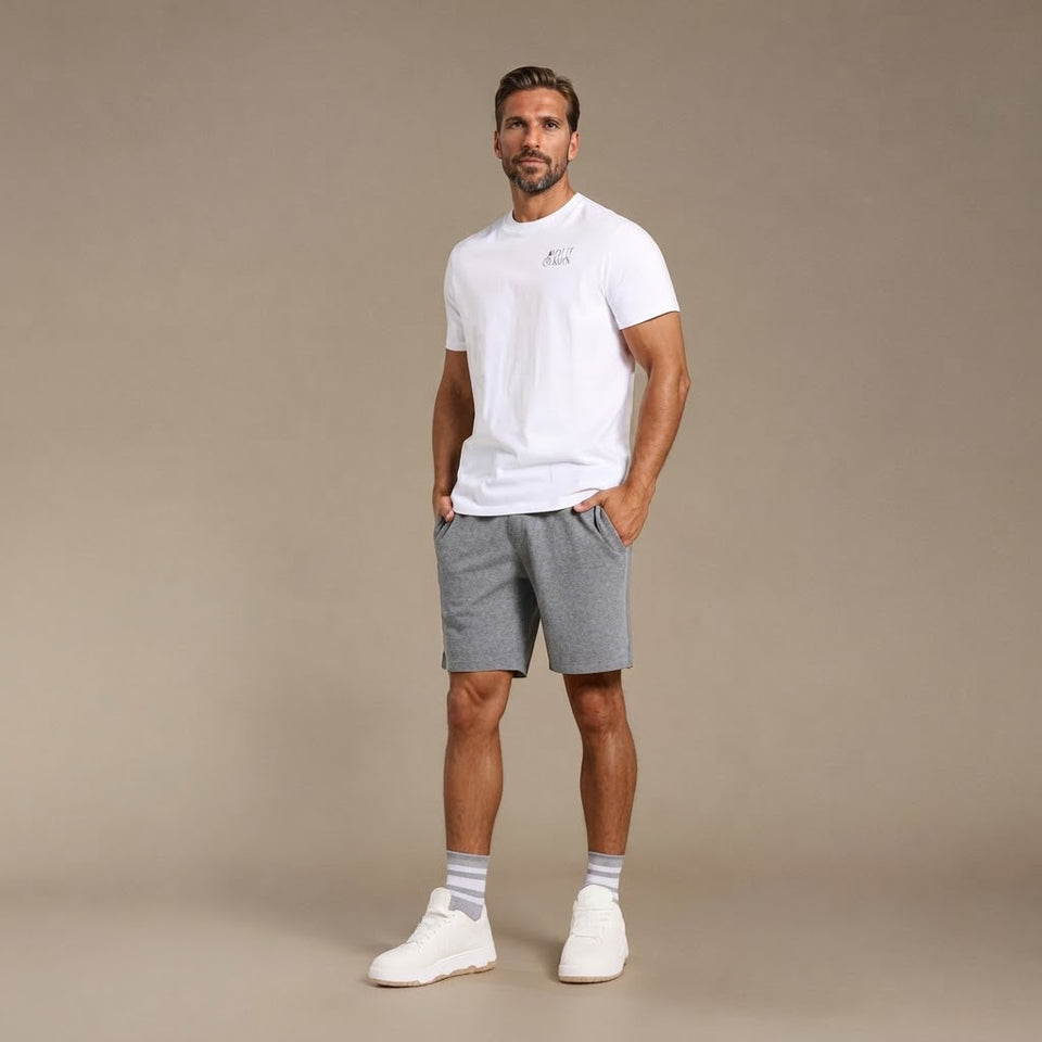 Sinsay Men's White Chest Print Basic T-Shirt