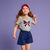 Sinsay Girl's Dark Blue Crinkled Cotton Shorts