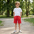 Sinsay Men's Red Cotton Drawstring Shorts