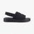 Sole Sisters Women's Black Puff Strap Sandals