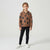 Sinsay Girl's Coffee Brown All-Over Polka Dot Pattern Jacket