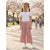 Sinsay Girl's Dusty Pink Ribbed Wide Leg Pants