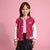 Sinsay Girl's Fuchsia & White Chest Print Jacket