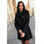 Sinsay Women's Black Classic Fold-Over Collar Coat
