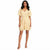 Sinsay Women's Yellow & White Leaf-Print Mini Dress