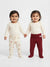 Sinsay Baby Girl's Burgundy & Cream Printed Pack Of 2 Leggings