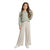Sinsay Girl's Cream Wide-Leg Pleated Trousers