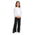 Sinsay Girl's Black Ribbed Wide-Leg Trousers