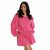 Sinsay Women's Bright Pink Crinkle-Textured Shorts