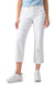 Person wearing white pants and white sneakers on a white background
