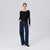 Sinsay Women's Black Ribbed Wide Boat Neckline Blouse