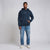Sinsay Men's Navy Chest Print Hoodie