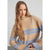 Sinsay Women's Beige & Blue Standing Collar Sweater