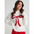 Sinsay Women's White & Red Sequin Bow Graphic Pullover Sweater