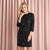 Sinsay Women's Black shiny appliqués Mini Dress