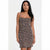 Sinsay Women's Black & Beige Leopard Print Mini Dress
