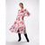 Sinsay Women's Pink Floral Ruffle Trim Midi Dress