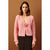 Sinsay Women's Pink Ribbed V-Neck Cardigan