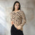 Sinsay Women's Tan & Black Leopard Print Sweater