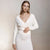 Sinsay Women's Cream V-Neck Sweater