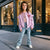 Sinsay Girl's Light Purple Sequined Heart Ruffled Shoulder Jacket