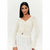 Sinsay Women's Cream V-Neck Button-Down Cardigan