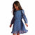 Sinsay Girl's Dark Blue Floral Ruffled Hem Dress