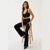 Sinsay Women's Black Sparkly Flared Pants