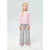 Sinsay Girl's Light Grey & Pink Bow Detail Wide-Leg Jeans