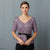 Alex Evenings Women's Purple Lace Soutache Cold Shoulder Blouse