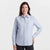 Levi's Women's Blue Striped Long-Sleeves Classic Shirt