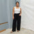 R&M Richards Women's Black Plus-Size Relaxed Fit Lounge Pants