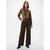 Sinsay Women's Dark Brown High-Waisted Wide-Leg Trousers