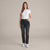 Indigo Rein Women's Dark Grey High-Rise Seamed Straight-Leg Jeans