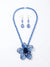 Fashion Jewelry Women's Royal Blue Flower Necklace & Earrings Set | Fashion Jewelry In Lebanon