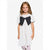 Sinsay Girl's White & Black Chest Bow Dress