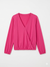 NA-KD Women's Pink Long Sleeve Overlap Blouse | NA-KD In Lebanon