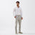 Sinsay Men Light Grey Patterned Slim-Fit Trousers
