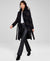 Calvin Klein Women's Multicolor Plaid Pattern Belted Wrap Coat